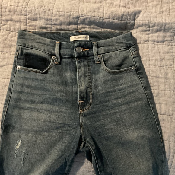 Good American, Good Waist Ripped Skinny Jeans size 25 - Picture 3 of 5